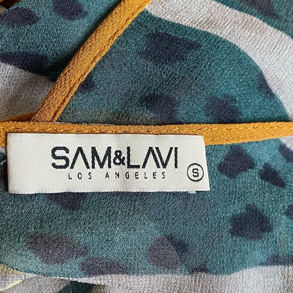 Sam and Lavi Los Angeles Hopi Print Sheer Sleeveless High Low Dress Womens Small - Picture 9 of 11